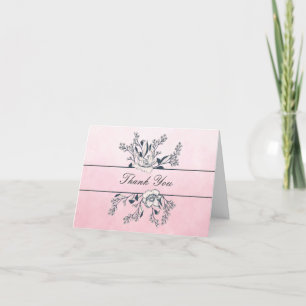 Tarjeta De Agradecimiento Paletas de color rosa rosa con tinta de línea