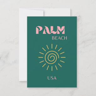 Tarjeta De Agradecimiento Palm Beach, Arte de Viaje