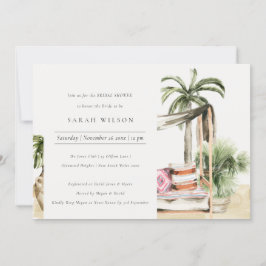 Tarjeta De Agradecimiento Palm Beach Tropical Cabana Bridal Shower Invite