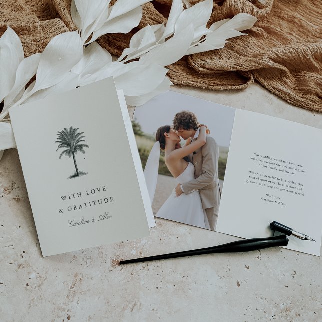 Tarjeta De Agradecimiento Palm de La Habana | Foto de Boda de palmeras antig (Subido por el creador)