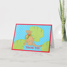 Tarjeta De Agradecimiento Palm Leaf Island Golden Dog 2 Gracias Cartas