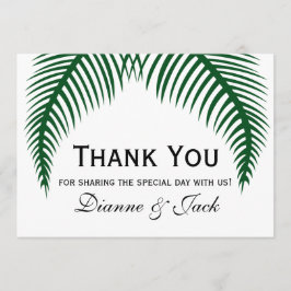 Tarjeta De Agradecimiento Palm Leaves Tropicales Boda Gracias