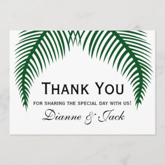 Tarjeta De Agradecimiento Palm Leaves Tropicales Boda Gracias