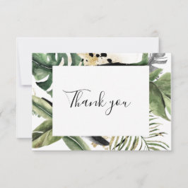 Tarjeta De Agradecimiento Palm Monstera tropical salvaje