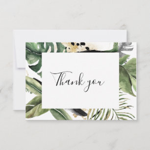 Tarjeta De Agradecimiento Palm Monstera tropical salvaje 