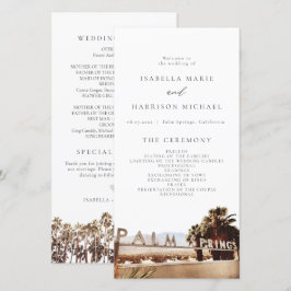 Tarjeta De Agradecimiento PALM SPRINGS California Palm Tree Wedding Program