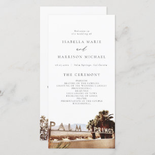 Tarjeta De Agradecimiento PALM SPRINGS California Palm Tree Wedding Program