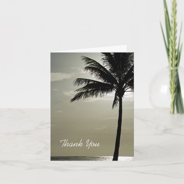 Tarjeta De Agradecimiento Palm Tree Beach Wedding Bridesmaid Gracias (Anverso)