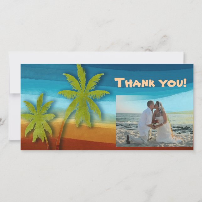 Tarjeta De Agradecimiento Palm Tree tropical (Anverso)