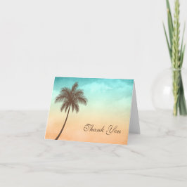 Tarjeta De Agradecimiento Palm Tree Tropical Beach Gracias