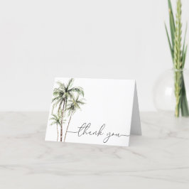 Tarjeta De Agradecimiento Palm Tree Tropical | Boda mínimo