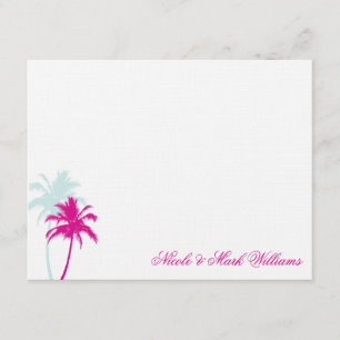 Tarjeta De Agradecimiento Palm Trees Personalizado Flat Gracias Cartas