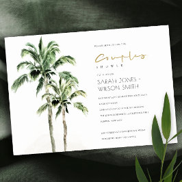 Tarjeta De Agradecimiento Palm Trees Tropical Playa Invitan Las Parejas Duch