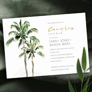 Tarjeta De Agradecimiento Palm Trees Tropical Playa Invitan Las Parejas Duch