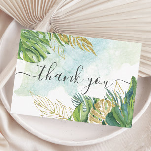 Tarjeta De Agradecimiento Palm tropical deja vegetación Boda de la Foliage d