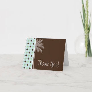 Tarjeta De Agradecimiento Palma Tropical; Verde Salvia y Marrón