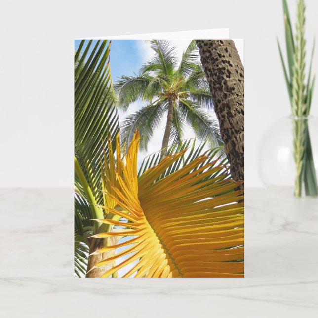 Tarjeta De Agradecimiento Palmas hawaianas (Anverso)