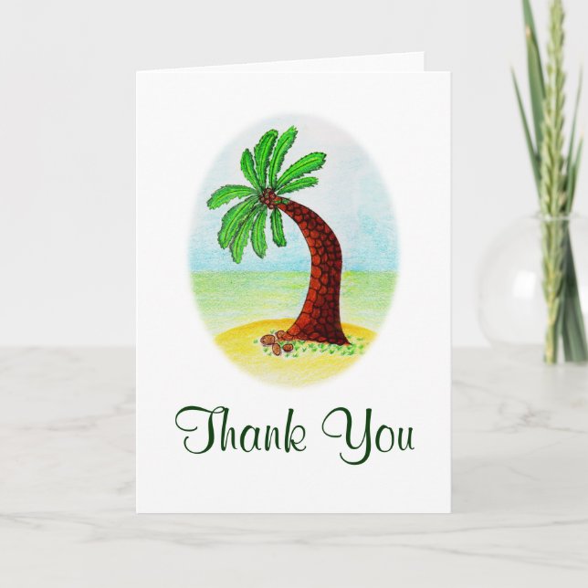 Tarjeta De Agradecimiento palmera, gracias (Anverso)