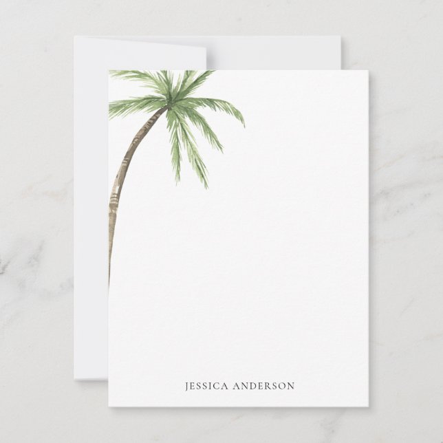 Tarjeta De Agradecimiento Palmera Tropical Personalizada (Anverso)
