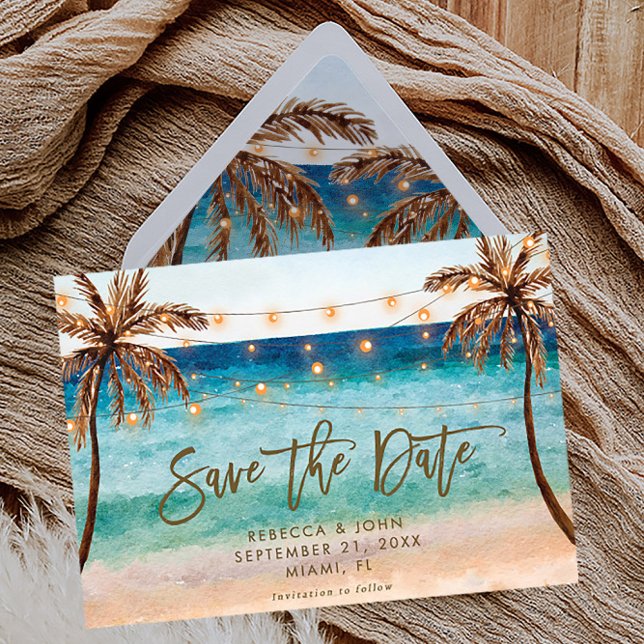 Tarjeta De Agradecimiento palmeras tropicales de playa salvan la carta de fe (Subido por el creador)