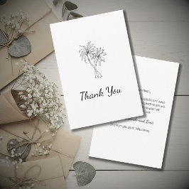 Tarjeta De Agradecimiento Palmeras Tropicales Elegante Ducha Bridal Simple