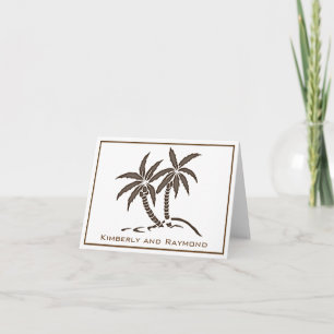 Tarjeta De Agradecimiento Palmeras tropicales gemelas marrones personalizada