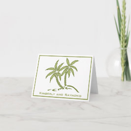 Tarjeta De Agradecimiento Palmeras tropicales gemelas verdes personalizadas