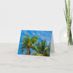Tarjeta De Agradecimiento Palmeras Tropicales y Cocos