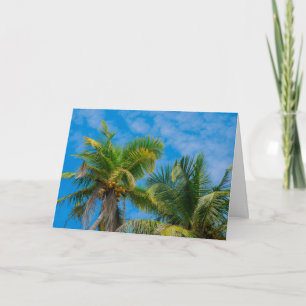 Tarjeta De Agradecimiento Palmeras Tropicales y Cocos