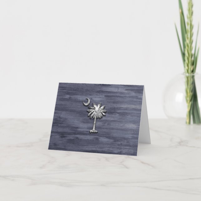 Tarjeta De Agradecimiento Palmetto y luna de Carolina del Sur (Anverso)