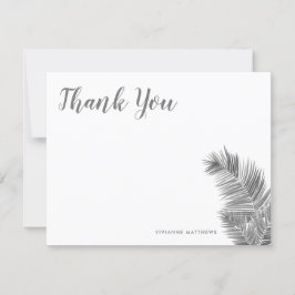 Tarjeta De Agradecimiento Palmitas tropicales en blanco y negro
