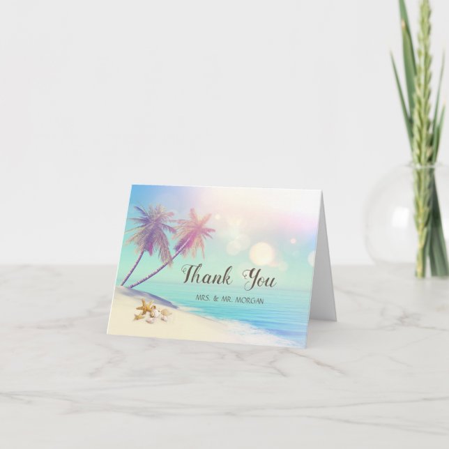 Tarjeta De Agradecimiento Palms Beach Seasheles (Anverso)