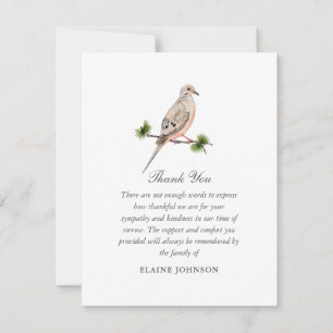 Tarjeta De Agradecimiento Paloma Acuarela Funeral de Aves Foto Gracias 