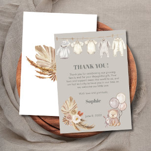 Tarjeta De Agradecimiento Pampas Boho No Podemos Esperar más Baby Shower
