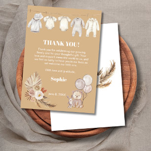 Tarjeta De Agradecimiento Pampas Boho Podemos Esperar A Baby Shower