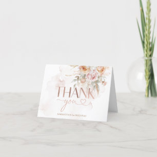Tarjeta De Agradecimiento Pampas florales rusticas no es maravillosa doblada