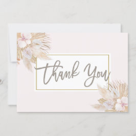 Tarjeta De Agradecimiento Pampas Grasa rosa