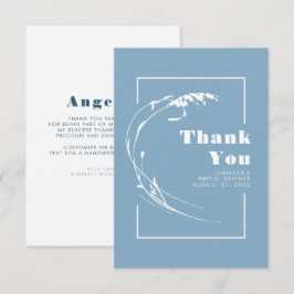 Tarjeta De Agradecimiento Pampas Grass Azul Polvoriento Romántico Gracias