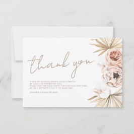 Tarjeta De Agradecimiento Pampas Grass Boho Bohemian Gracias Baby Shower