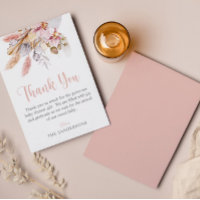 Pampas Grass Boho Floral Rubor Pink Baby Shower