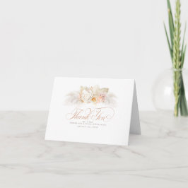 Tarjeta De Agradecimiento Pampas Grass Floral Boda Gracias