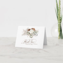 Tarjeta De Agradecimiento Pampas Grass Floral Boho Boda Gracias