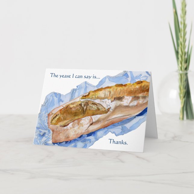 Tarjeta De Agradecimiento Pan de pan de Baguette Francés Gracias Cartas (Anverso)