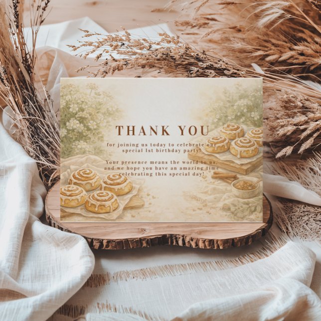 Tarjeta De Agradecimiento Panadería de Canela Panecillo Cumpleaños 1 (Subido por el creador)