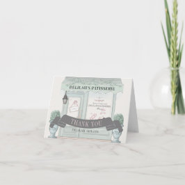 Tarjeta De Agradecimiento Panadería francesa Paris Green Bat Mitzvah