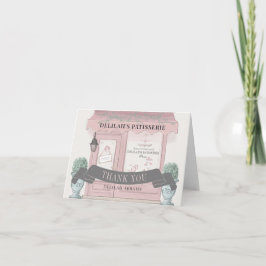 Tarjeta De Agradecimiento Panadería francesa Paris Pink Bat Mitzvah
