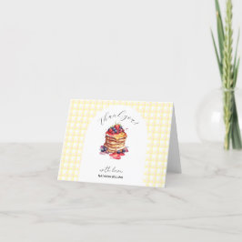 Tarjeta De Agradecimiento Pancakes and Pacificadores Gingham Plaid Baby Show