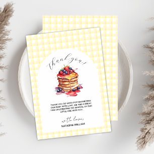 Tarjeta De Agradecimiento Pancakes and Pacificadores Gingham Plaid Baby Show