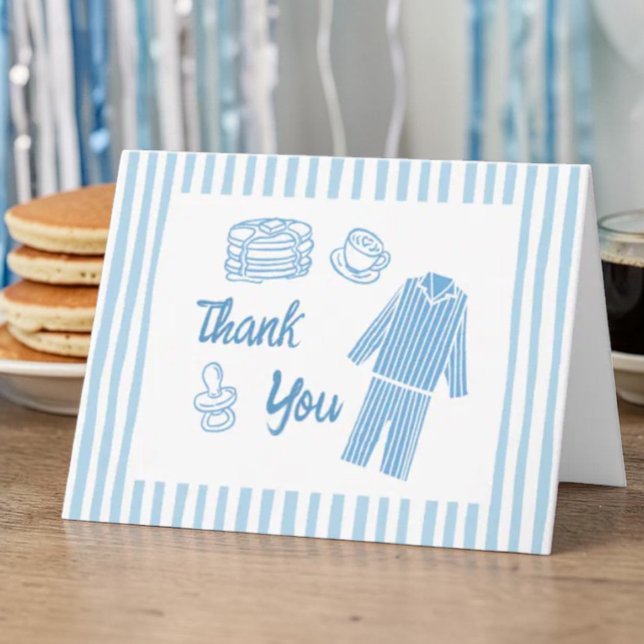 Tarjeta De Agradecimiento Pancakes Breakfast Boy Baby Shower (Subido por el creador)