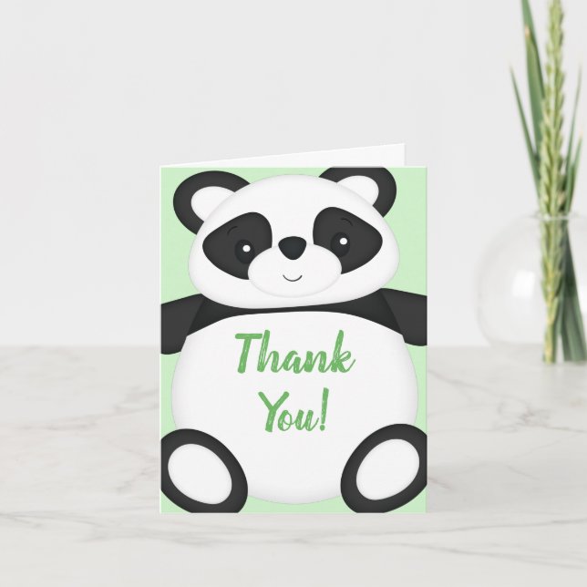 Tarjeta De Agradecimiento Panda Bear Baby Shower (Anverso)